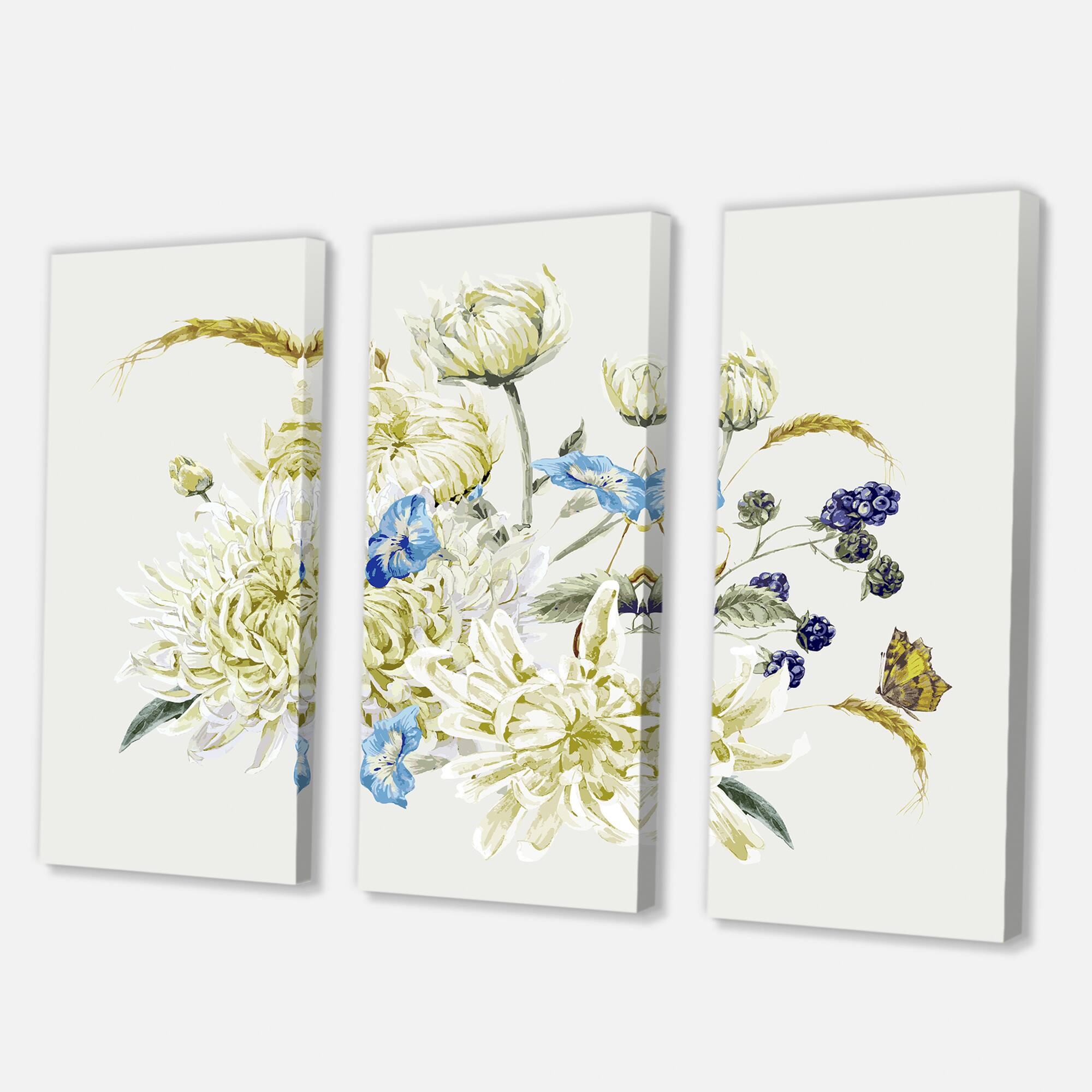 Designart - Vintage Bouquet With Chrysanthemums II